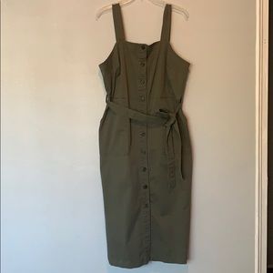 Green button down dress